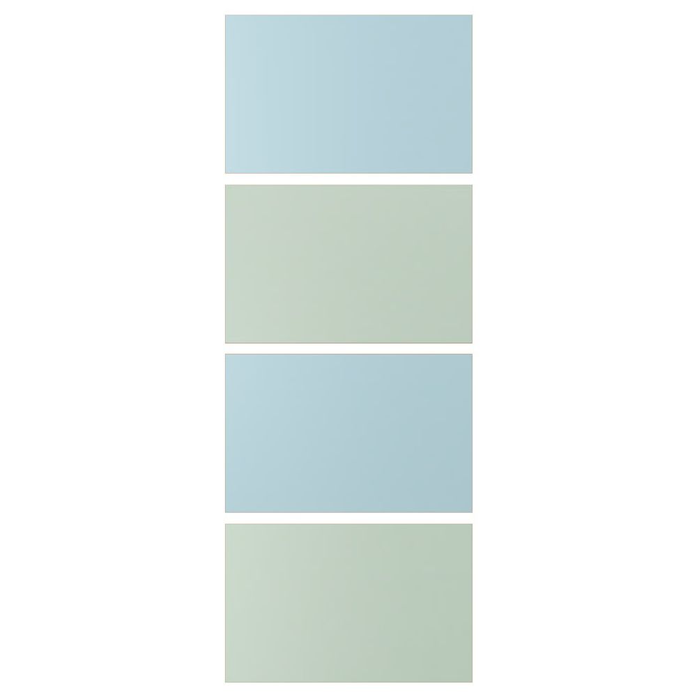 MEHAMN 4 панели д/рамы раздвижной дверцы - голубой/светло-зеленый 75x201 см - фото 1