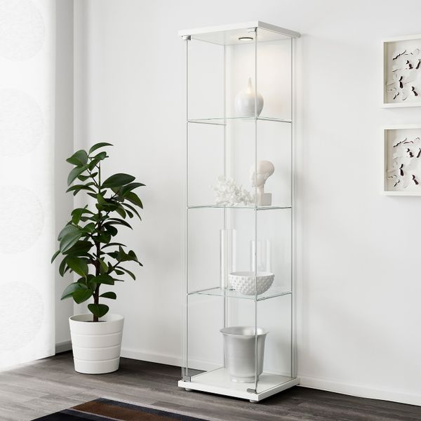 Шкаф-витрина, белый 43x163 см IKEA DETOLF ДЕТОЛЬФ 303.833.61 - фото 2