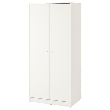 Гардероб 2-дверный, белый 79x176 см IKEA KLEPPSTAD КЛЕППСТАД 504.372.35