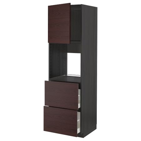 Высокий шкаф для духовки + дверцы, 2 форнтальных, 2 высоких ящик IKEA METOD МЕТОД, MAXIMERA МАКСИМЕРА 494.603.97