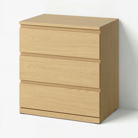 STORKLINTA Комод с 3 ящиками - под дуб 70x50x75 см