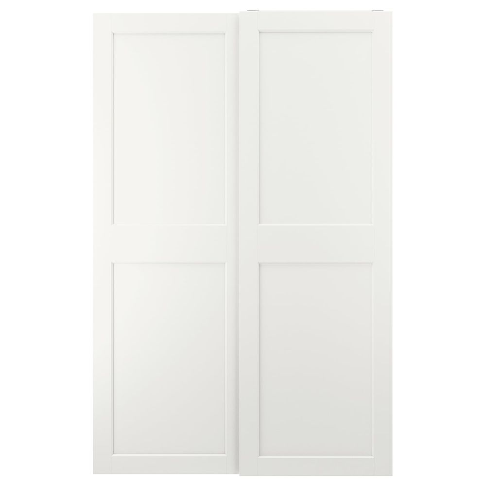 Пара раздвижных дверей, белый 150x236 см IKEA GRIMO ГРИМО 493.935.05 - фото 1