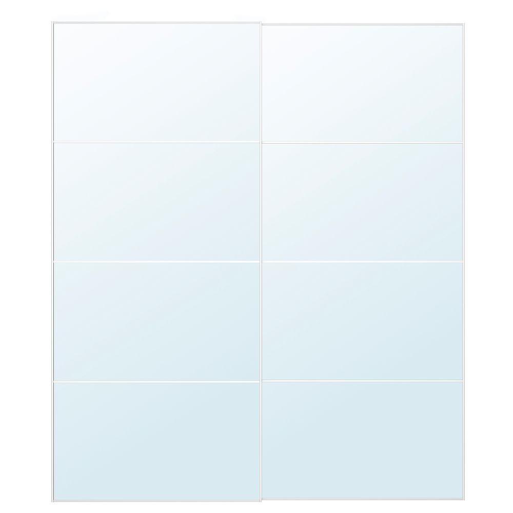 Пара раздвижных дверей, 200x236 см, зеркальное стекло IKEA AULI АУЛИ 394.379.15 - фото 1