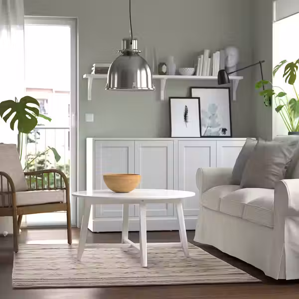 VÄGNÄT ВЭГНЭТ Ковер, безворсовый - белый с оттенком серый/ручная работа 133x195 см - фото 4