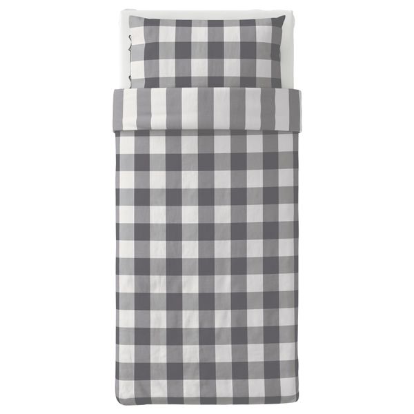 Пододеяльник и 1 наволочка ЭММИ РУТА, темно-серый, белый - схема-чертеж с размерами