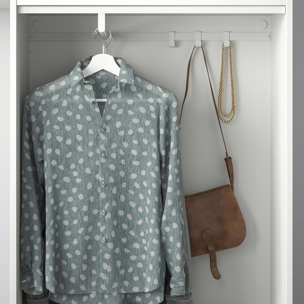 Гардероб с 6 дверями, Фоннес белый 140x42x241 см IKEA OPPHUS ОПХУС 793.365.56 - схема-чертеж с размерами