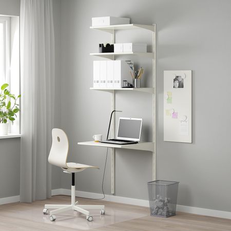 Настенная шина/полки, белый 66x61x197 см IKEA АЛЬГОТ 892.303.52