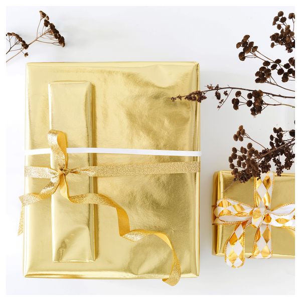 Рулон оберточной бумаги ВИНТЕР 2018, золотой (4x0.7 м) - схема-чертеж с размерами