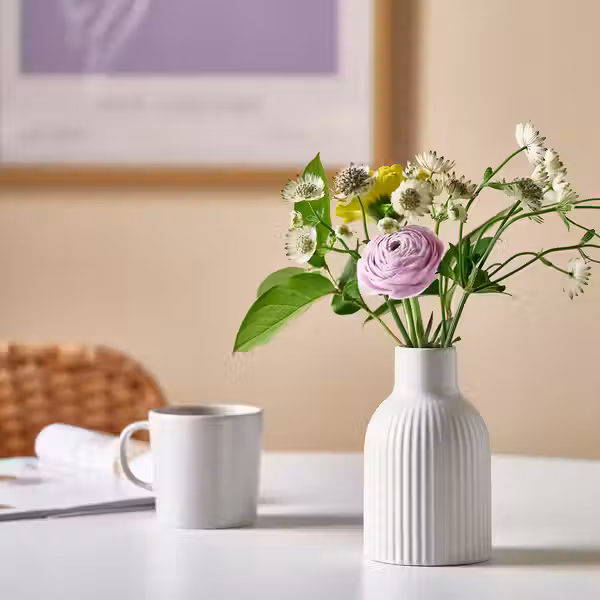 KAPKASTANJ КАПКАСТАН Ваза - белый с оттенком 15 см - фото 3