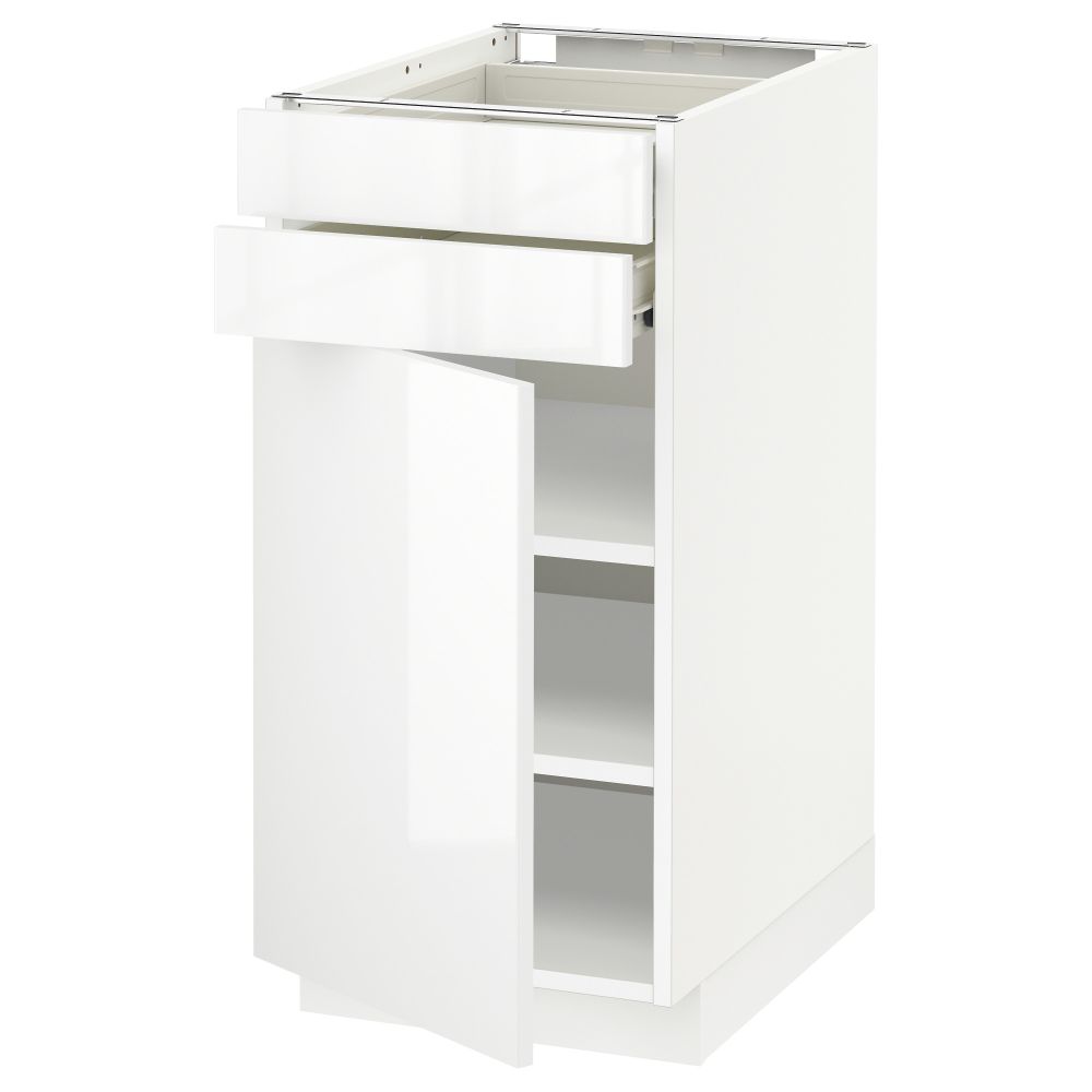 Напольный шкаф с дверцей, 2 ящиками МЕТОД / ФОРВАРА, белый, Рингульт белый - схема-чертеж с размерами