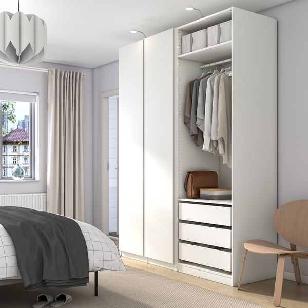 Гардероб, белый, белый, 175x60x236 см IKEA PAX ПАКС, VIKANES 694.801.44 - схема-чертеж с размерами