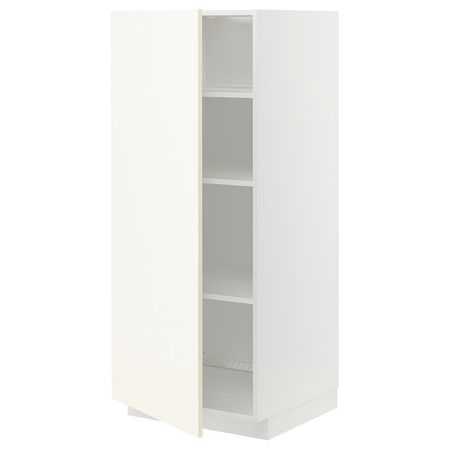 METOD Высокий шкаф с полками - белый/Vallstena белый 60x60x140 см