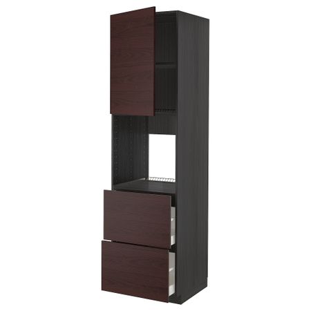 Высокий шкаф для духовки + дверцы, 2 форнтальных, 2 высоких ящик IKEA METOD МЕТОД, MAXIMERA МАКСИМЕРА 594.611.36