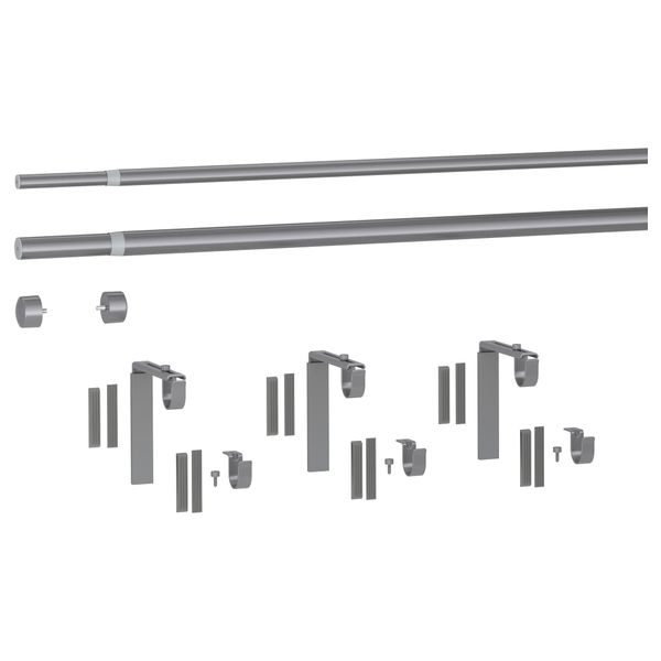 Двойной гардинный карниз/комбинация РЭККА / ХУГАД, серебристый (210-385 см) - фото 3