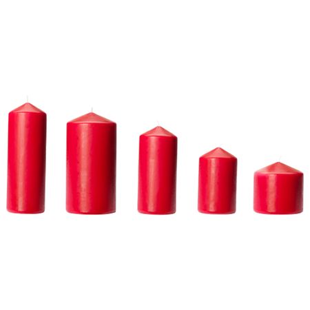 Неароматическая формовая свеча, 5 штуки ФЕНОМЕН, красный