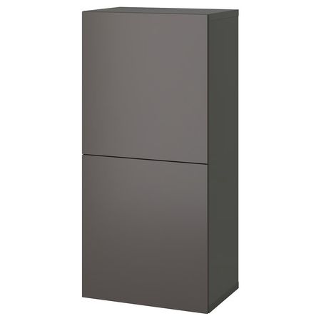 BESTÅ Стеллаж с дверьми - темно-серый/Lappviken темно-серый 60x42x129 см