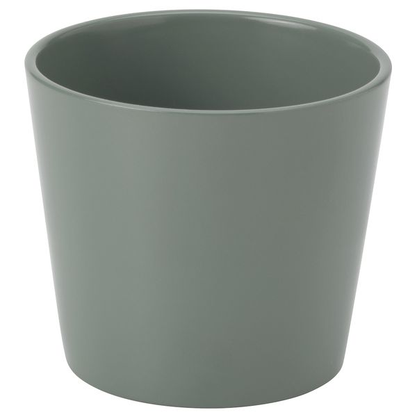 Кашпо, серый, зеленый, 9 см IKEA SOJABÖNA 305.865.75 - фото 1