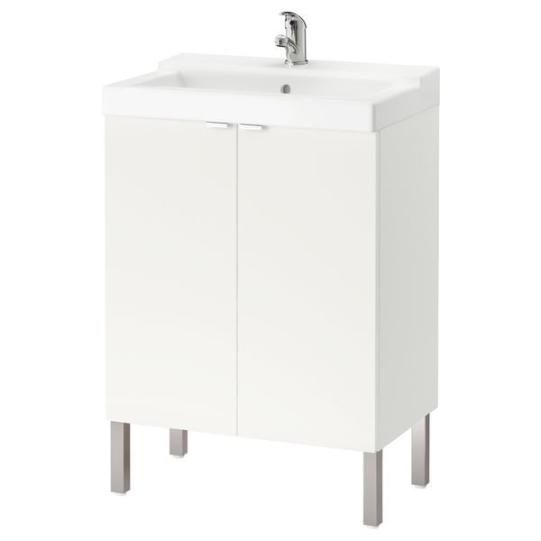 Шкаф под раковину с 2 дверцами ЛИЛЛОНГЕН / ТЭЛЛЕВИКЕН, белый - фото 1