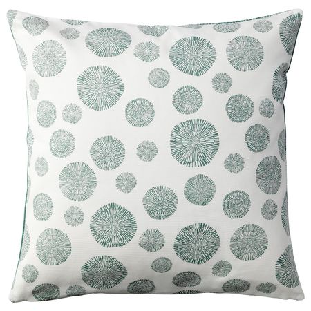 Чехол на подушку, бел/зелен, 50x50 см IKEA ТРОДПАЛЬМ 504.094.97