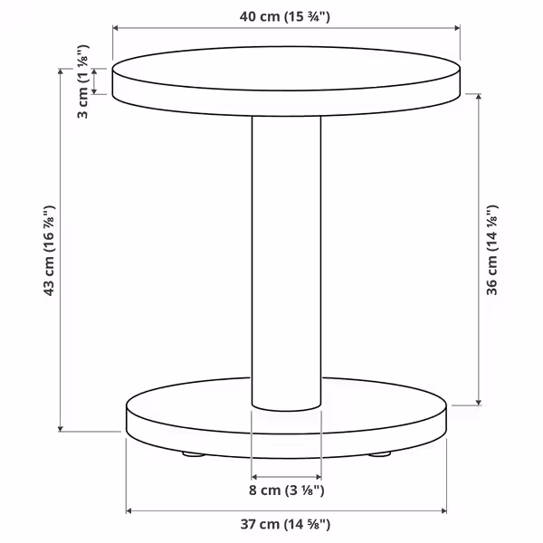 STOCKHOLM 2025 СТОКГОЛЬМ 2025 Придиванный столик - схема-чертеж с размерами