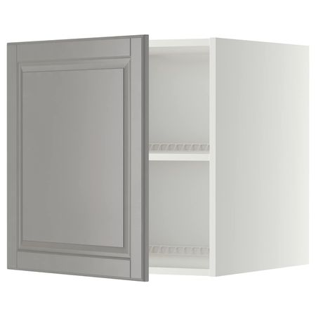 Верхний шкаф для холодильника/морозильн, белый/Будбин серый 60x60 см IKEA METOD МЕТОД 394.447.08
