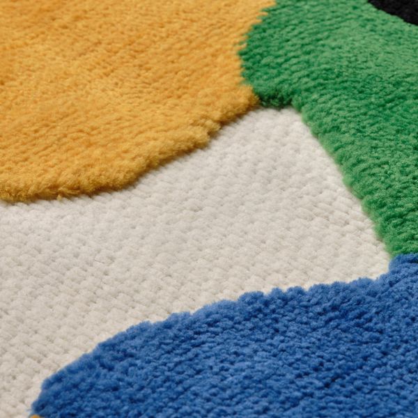 Ковер, 150x150 см, разноцветный IKEA IDROTTSHALL 205.511.09 - схема-чертеж с размерами