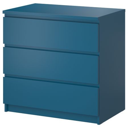 Комод с 3 ящиками МАЛЬМ, бирюзовый (80x78 см)