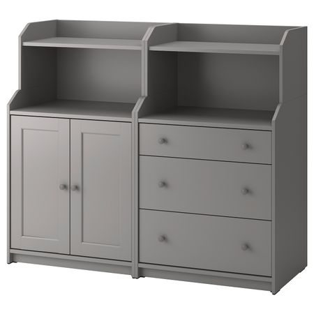 Комбинация для хранения, серый 139x46x116 см IKEA HAUGA ХАУГА 993.886.91