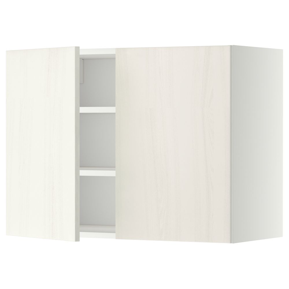 Навесной шкаф с полками, 2 дверцы МЕТОД, белый, Росдаль белый - схема-чертеж с размерами