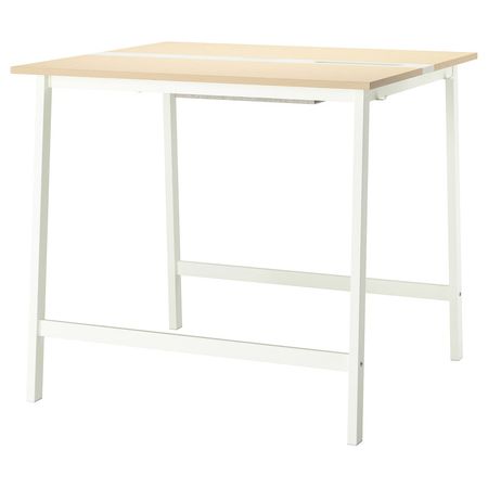 MITTZON Конференц-стол - березовый шпон/белый 120x108x105 см