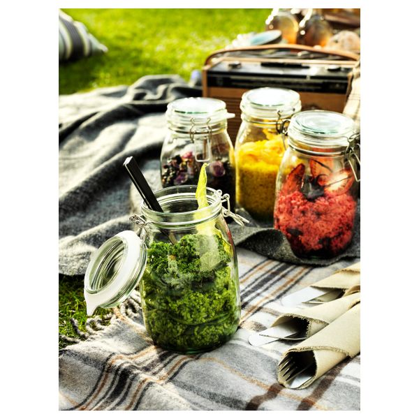 Банка с крышкой, прозрачное стекло 1 л IKEA KORKEN КОРКЕН 303.724.52 - фото 4