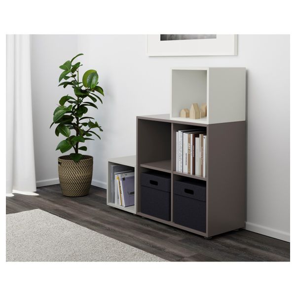 Комбинация шкафов с ножками, белый, темно-серый/светло-серый 105x35x107 см IKEA EKET ЭКЕТ 591.908.52 - фото 3