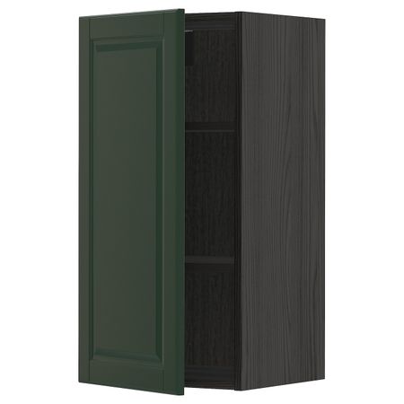 Шкаф навесной с полкой, черный/Будбин темно-зеленый 40x80 см IKEA МЕТОД 093.131.91
