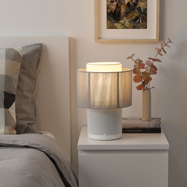 Лампа, Wi-Fi динамик, текст абажур, белый IKEA SYRLIG СИРЛИГMFONISK 594.309.27 - фото 3