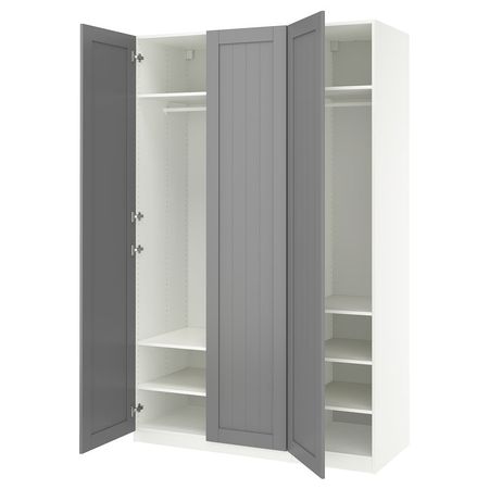 PAX / GULLABERG Гардероб, комбинация - белый/серый 150x60x236 см