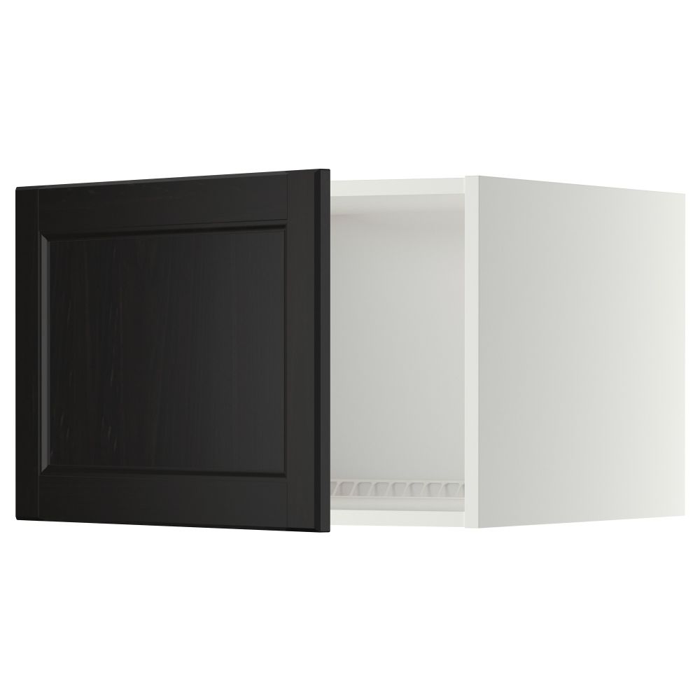 Верхний шкаф на холодильник, морозильник МЕТОД, белый, Лаксарби черно-коричневый - схема-чертеж с размерами