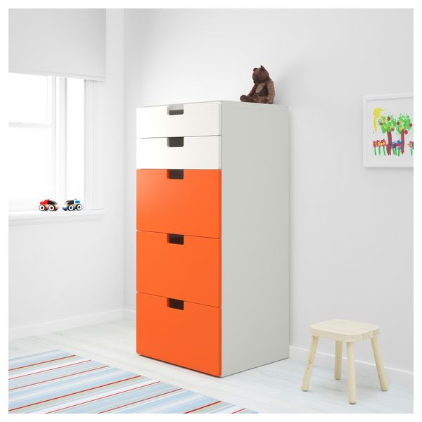 Комбинация для хранения с ящиками СТУВА, белый, оранжевый (60x50x128 см) - фото 2