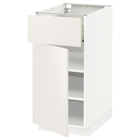 Напольный шкаф с ящиком/дверью, белый/Веддинге белый 40x60 см IKEA МЕТОД / ФОРВАРА 192.623.89