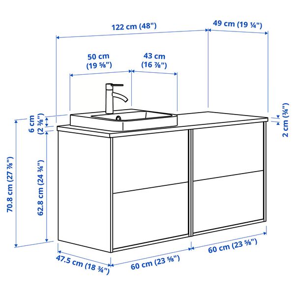 IKEA, дополнительный ракурс - схема-чертеж с размерами