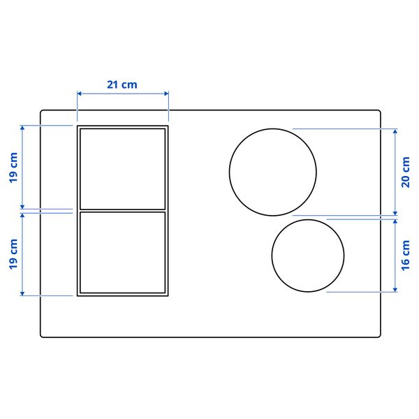 Индукционная Варочная панель, 78 см, IKEA 500 черный IKEA UTNÄMND УТНЭМНД 304.678.22 - схема-чертеж с размерами