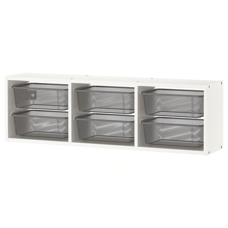 TROFAST Настенный модуль для хранения - белый/темно-серый 99x21x30 см