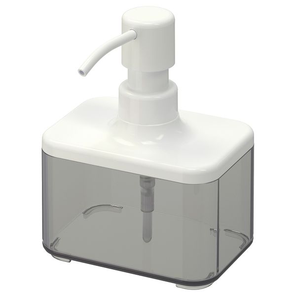 Дозатор для жидкого мыла БРОГРУНД, прозрачный серый, белый - фото 1