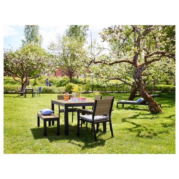 Садовый стол ФАЛЬСТЕР, черный, коричневый (160x100 см) - схема-чертеж с размерами