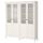 Комбинация для хранения со стеклянными дверцами ХЕМНЭС, белая морилка (180x197 см)