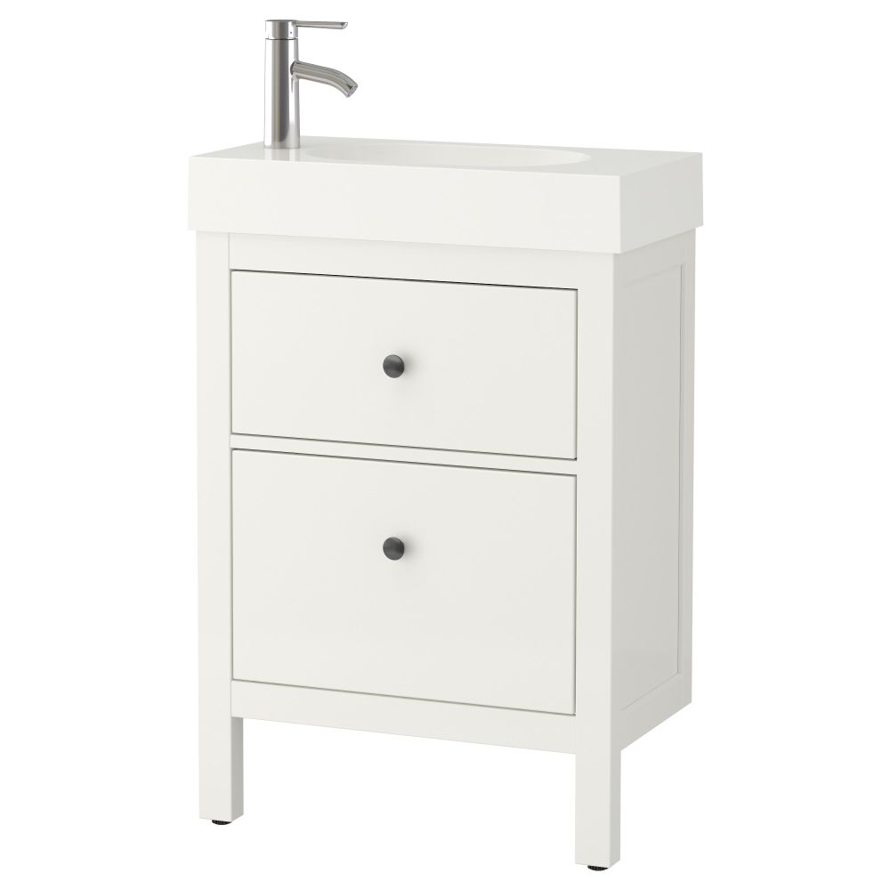 Шкаф для раковины с 2 ящиками ХЕМНЭС / БРОВИКЕН, белый (62x33x93 см) - фото 1