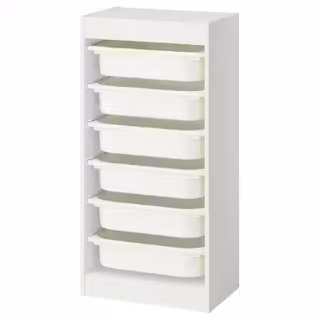 TROFAST Комбинация д/хранения+контейнеры - белый/белый 46x30x94 см