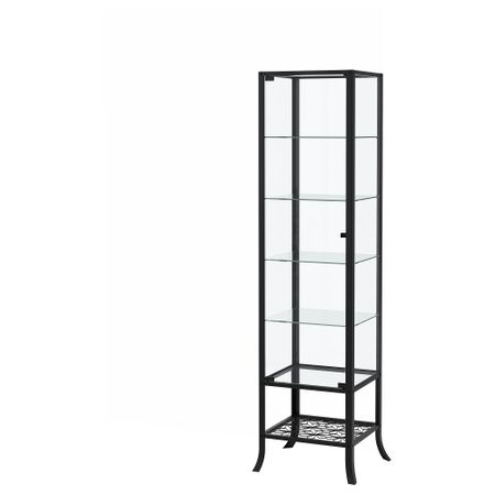 Шкаф-витрина, черный-прозрачное стекло, 45x180 см IKEA KLINGSBO КЛИНГСБУ 601.285.62