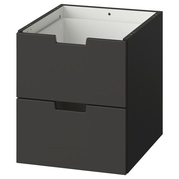 NORDLI Модульный комод с 2 ящиками - антрацит 40x45 см - схема-чертеж с размерами