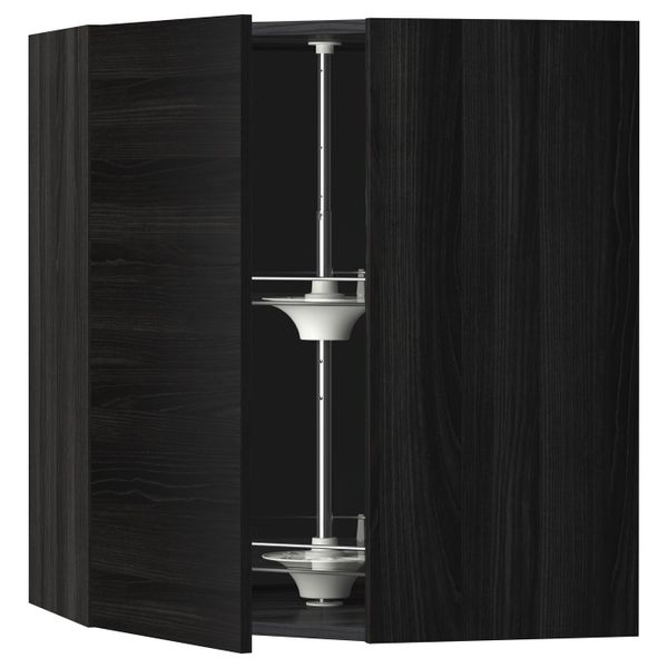 Угловой навесного шкаф с вращающейся секц, черный, Тингсрид черный 68x80 см IKEA МЕТОД 992.334.30 - схема-чертеж с размерами