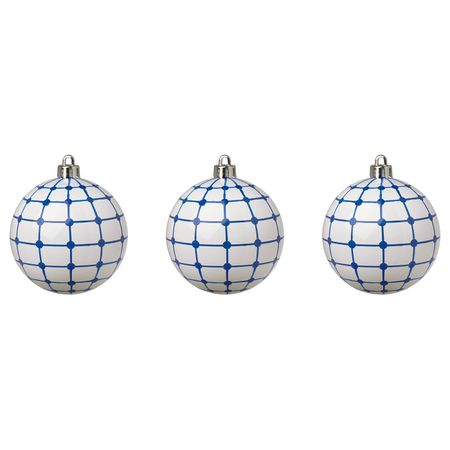 Украшение, шар, белый, синий, 8 см IKEA ВИНТЕРФЕСТ 304.374.96